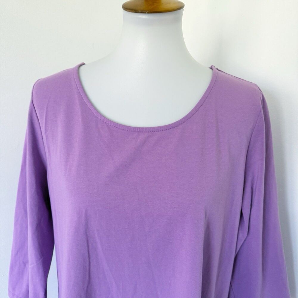 Attitudes by Renee Dress Sz 1X Regular Jersey Knit Purple Cotton Stretch Lilac - Picture 3 of 16